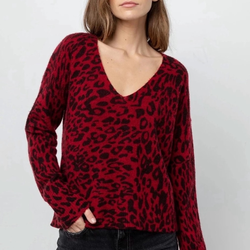 Rails red leopard sweater
